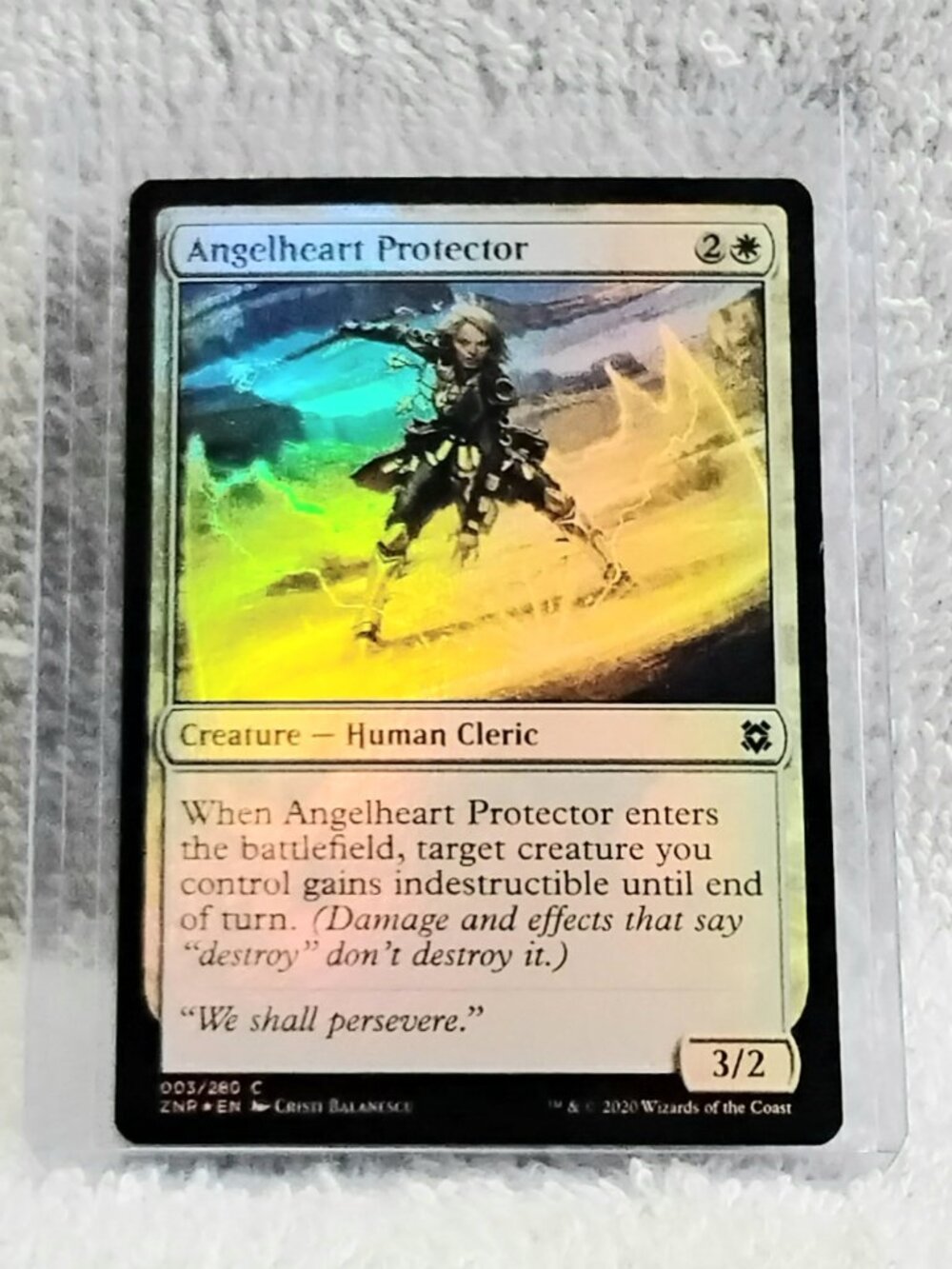 5/$20 Mint 2020 MTG Angelheart Protector C Foil Card 003/280 Deckmaster!!